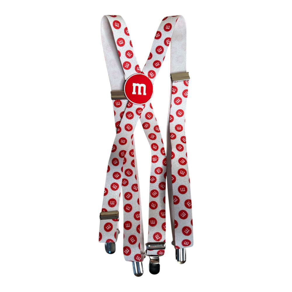 M&M’s White Red Suspenders Adjustable